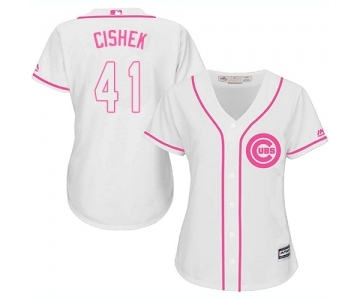 Women's Majestic Chicago Cubs #41 Steve Cishek Authentic White Fashion MLB Jersey