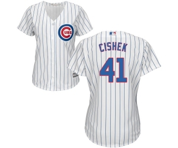 Women's Majestic Chicago Cubs #41 Steve Cishek Authentic White Home Cool Base MLB Jersey