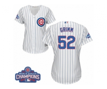 Women's Majestic Chicago Cubs #52 Justin Grimm Authentic White Home 2016 World Series Champions Cool Base MLB Jersey