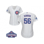 Women's Majestic Chicago Cubs #56 Hector Rondon Authentic White Home 2016 World Series Champions Cool Base MLB Jersey