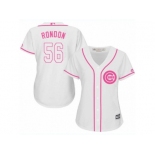 Women's Majestic Chicago Cubs #56 Hector Rondon Replica White Fashion MLB Jersey