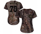 Women's Majestic Chicago Cubs #70 Joe Maddon Authentic Camo Realtree Collection Flex Base MLB Jersey