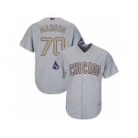 Women's Majestic Chicago Cubs #70 Joe Maddon Authentic Gray 2017 Gold Champion MLB Jersey