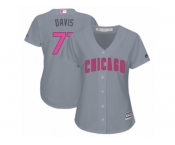 Women's Majestic Chicago Cubs #71 Wade Davis Authentic Grey Mother's Day Cool Base MLB Jersey