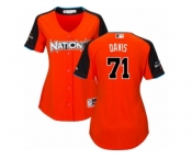 Women's Majestic Chicago Cubs #71 Wade Davis Replica Orange National League 2017 MLB All-Star MLB Jersey