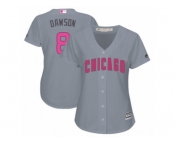 Women's Majestic Chicago Cubs #8 Andre Dawson Authentic Grey Mother's Day Cool Base MLB Jersey