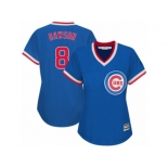 Women's Majestic Chicago Cubs #8 Andre Dawson Authentic Royal Blue Cooperstown MLB Jersey