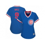 Women's Majestic Chicago Cubs #9 Javier Baez Authentic Royal Blue Cooperstown MLB Jersey