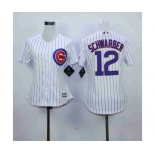 women mlb jerseys chicago cubs #12 schwarber white(blue strip)][schwarber]