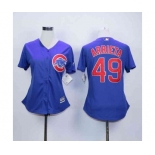 women mlb jerseys chicago cubs #49 arrieta blue