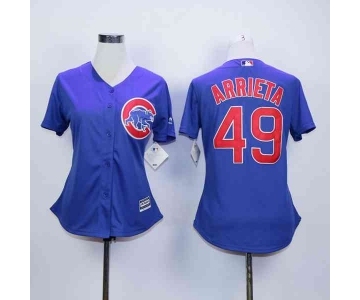 women mlb jerseys chicago cubs #49 arrieta blue