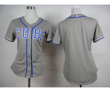 women mlb jerseys chicago cubs blank grey