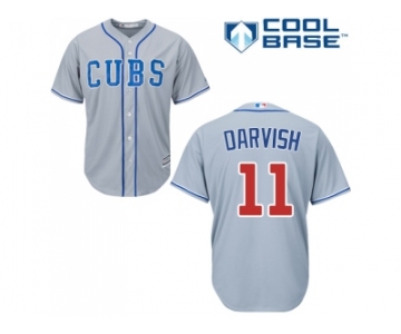 Youth Chicago Cubs #11 Yu Darvish Grey Road Stitched MLB Jersey