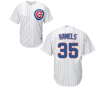 Youth Chicago Cubs #35 Cole Hamels Authentic White Home Cool Base Baseball Jersey