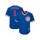 Youth Majestic Chicago Cubs #1 Kosuke Fukudome Authentic Royal Blue Cooperstown Cool Base MLB Jersey