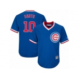 Youth Majestic Chicago Cubs #10 Ron Santo Authentic Royal Blue Cooperstown Cool Base MLB Jersey