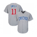 Youth Majestic Chicago Cubs #11 Drew Smyly Authentic Grey Road Cool Base MLB Jersey