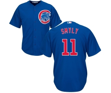 Youth Majestic Chicago Cubs #11 Drew Smyly Authentic Royal Blue Alternate Cool Base MLB Jersey