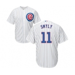 Youth Majestic Chicago Cubs #11 Drew Smyly Authentic White Home Cool Base MLB Jersey