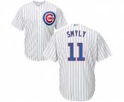 Youth Majestic Chicago Cubs #11 Drew Smyly Authentic White Home Cool Base MLB Jersey