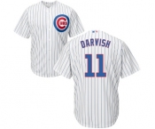 Youth Majestic Chicago Cubs #11 Yu Darvish Authentic White Home Cool Base MLB Jersey