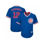 Youth Majestic Chicago Cubs #12 Kyle Schwarber Authentic Royal Blue Cooperstown Cool Base MLB Jersey