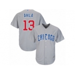 Youth Majestic Chicago Cubs #13 Alex Avila Authentic Grey Road Cool Base MLB Jersey