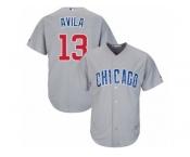 Youth Majestic Chicago Cubs #13 Alex Avila Authentic Grey Road Cool Base MLB Jersey