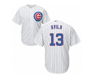 Youth Majestic Chicago Cubs #13 Alex Avila Replica White Home Cool Base MLB Jersey