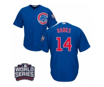 Youth Majestic Chicago Cubs #14 Ernie Banks Authentic Royal Blue Alternate 2016 World Series Bound Cool Base MLB Jersey