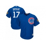 Youth Majestic Chicago Cubs #17 Kris Bryant Authentic Royal Blue 2017 Spring Training Cool Base MLB Jersey