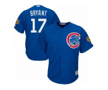 Youth Majestic Chicago Cubs #17 Kris Bryant Authentic Royal Blue 2017 Spring Training Cool Base MLB Jersey