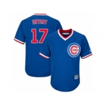 Youth Majestic Chicago Cubs #17 Kris Bryant Authentic Royal Blue Cooperstown Cool Base MLB Jersey