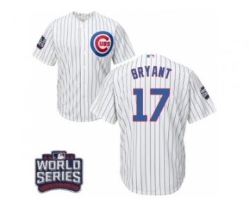 Youth Majestic Chicago Cubs #17 Kris Bryant Authentic White Home 2016 World Series Bound Cool Base MLB Jersey