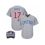 Youth Majestic Chicago Cubs #17 Mark Grace Authentic Grey Road 2016 World Series Bound Cool Base MLB Jersey