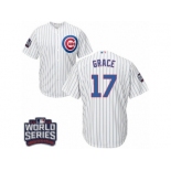 Youth Majestic Chicago Cubs #17 Mark Grace Authentic White Home 2016 World Series Bound Cool Base MLB Jersey