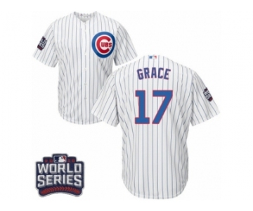 Youth Majestic Chicago Cubs #17 Mark Grace Authentic White Home 2016 World Series Bound Cool Base MLB Jersey