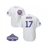 Youth Majestic Chicago Cubs #17 Mark Grace Authentic White Home 2016 World Series Champions Cool Base MLB Jersey