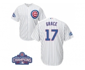 Youth Majestic Chicago Cubs #17 Mark Grace Authentic White Home 2016 World Series Champions Cool Base MLB Jersey