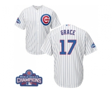 Youth Majestic Chicago Cubs #17 Mark Grace Authentic White Home 2016 World Series Champions Cool Base MLB Jersey