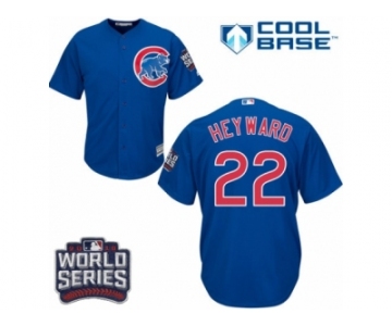 Youth Majestic Chicago Cubs #22 Jason Heyward Authentic Royal Blue Alternate 2016 World Series Bound Cool Base MLB Jersey