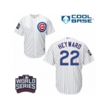 Youth Majestic Chicago Cubs #22 Jason Heyward Authentic White Home 2016 World Series Bound Cool Base MLB Jersey