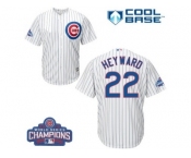 Youth Majestic Chicago Cubs #22 Jason Heyward Authentic White Home 2016 World Series Champions Cool Base MLB Jersey