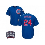 Youth Majestic Chicago Cubs #24 Dexter Fowler Authentic Royal Blue Alternate 2016 World Series Bound Cool Base MLB Jersey