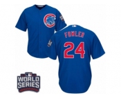 Youth Majestic Chicago Cubs #24 Dexter Fowler Authentic Royal Blue Alternate 2016 World Series Bound Cool Base MLB Jersey