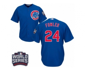 Youth Majestic Chicago Cubs #24 Dexter Fowler Authentic Royal Blue Alternate 2016 World Series Bound Cool Base MLB Jersey