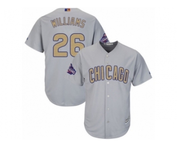 Youth Majestic Chicago Cubs #26 Billy Williams Authentic Gray 2017 Gold Champion Cool Base MLB Jersey