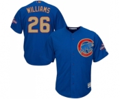 Youth Majestic Chicago Cubs #26 Billy Williams Authentic Royal Blue 2017 Gold Champion Cool Base MLB Jersey