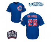 Youth Majestic Chicago Cubs #26 Billy Williams Authentic Royal Blue Alternate 2016 World Series Bound Cool Base MLB Jersey