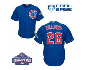 Youth Majestic Chicago Cubs #26 Billy Williams Authentic Royal Blue Alternate 2016 World Series Champions Cool Base MLB Jersey